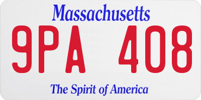 MA license plate 9PA408