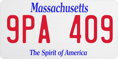 MA license plate 9PA409
