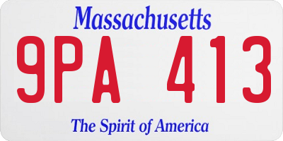 MA license plate 9PA413