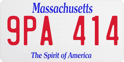 MA license plate 9PA414