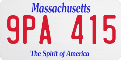 MA license plate 9PA415