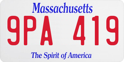 MA license plate 9PA419