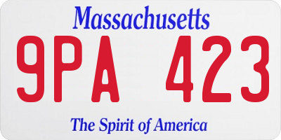 MA license plate 9PA423