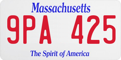 MA license plate 9PA425