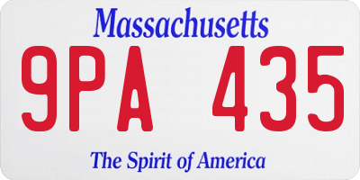 MA license plate 9PA435