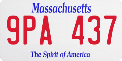 MA license plate 9PA437