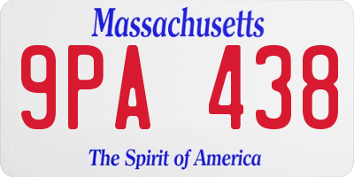 MA license plate 9PA438