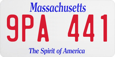 MA license plate 9PA441