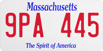 MA license plate 9PA445