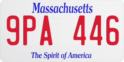 MA license plate 9PA446