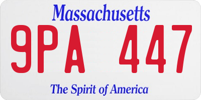 MA license plate 9PA447
