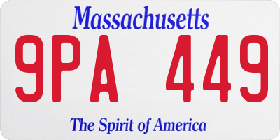 MA license plate 9PA449