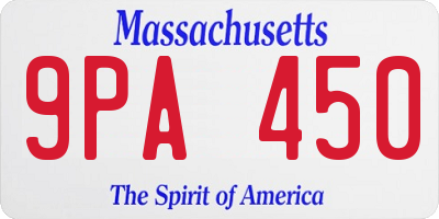 MA license plate 9PA450