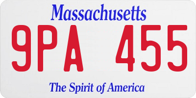 MA license plate 9PA455