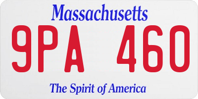 MA license plate 9PA460