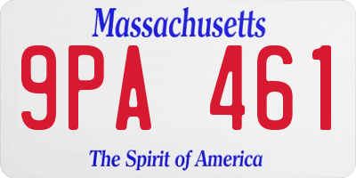 MA license plate 9PA461