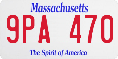 MA license plate 9PA470