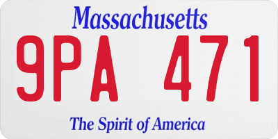 MA license plate 9PA471