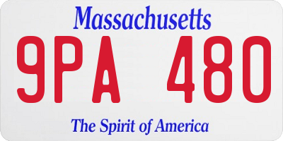MA license plate 9PA480