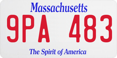 MA license plate 9PA483