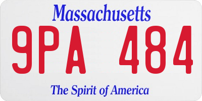 MA license plate 9PA484