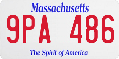 MA license plate 9PA486