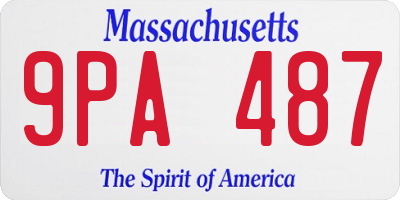 MA license plate 9PA487