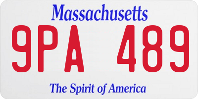 MA license plate 9PA489
