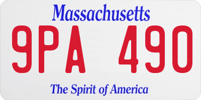 MA license plate 9PA490