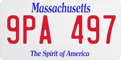MA license plate 9PA497