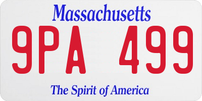 MA license plate 9PA499
