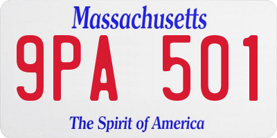 MA license plate 9PA501