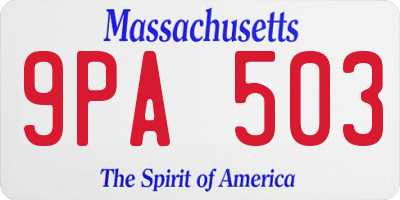 MA license plate 9PA503