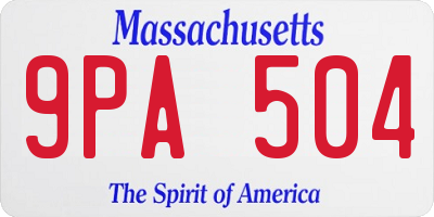 MA license plate 9PA504