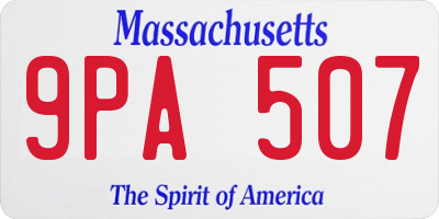MA license plate 9PA507