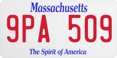 MA license plate 9PA509