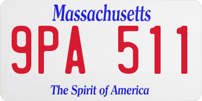 MA license plate 9PA511