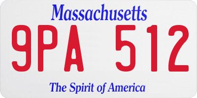MA license plate 9PA512