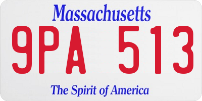 MA license plate 9PA513