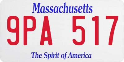 MA license plate 9PA517