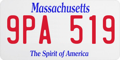 MA license plate 9PA519