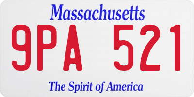 MA license plate 9PA521