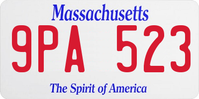 MA license plate 9PA523