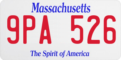 MA license plate 9PA526