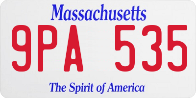 MA license plate 9PA535