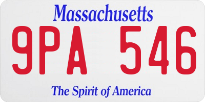 MA license plate 9PA546