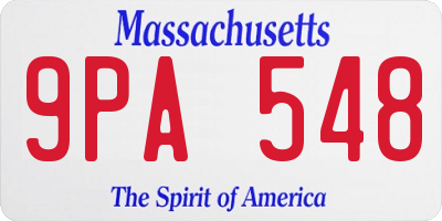 MA license plate 9PA548