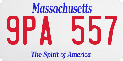 MA license plate 9PA557