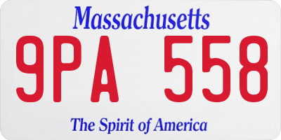 MA license plate 9PA558