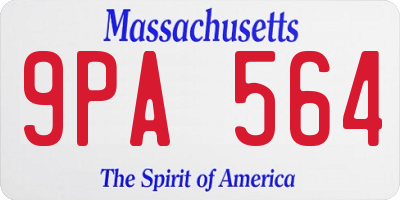 MA license plate 9PA564